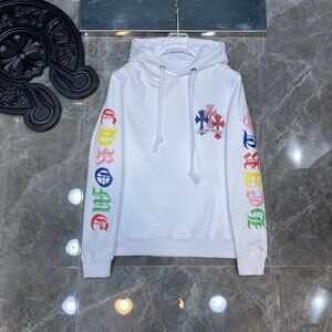 Chrome hearts hoodie multicolored cross   white